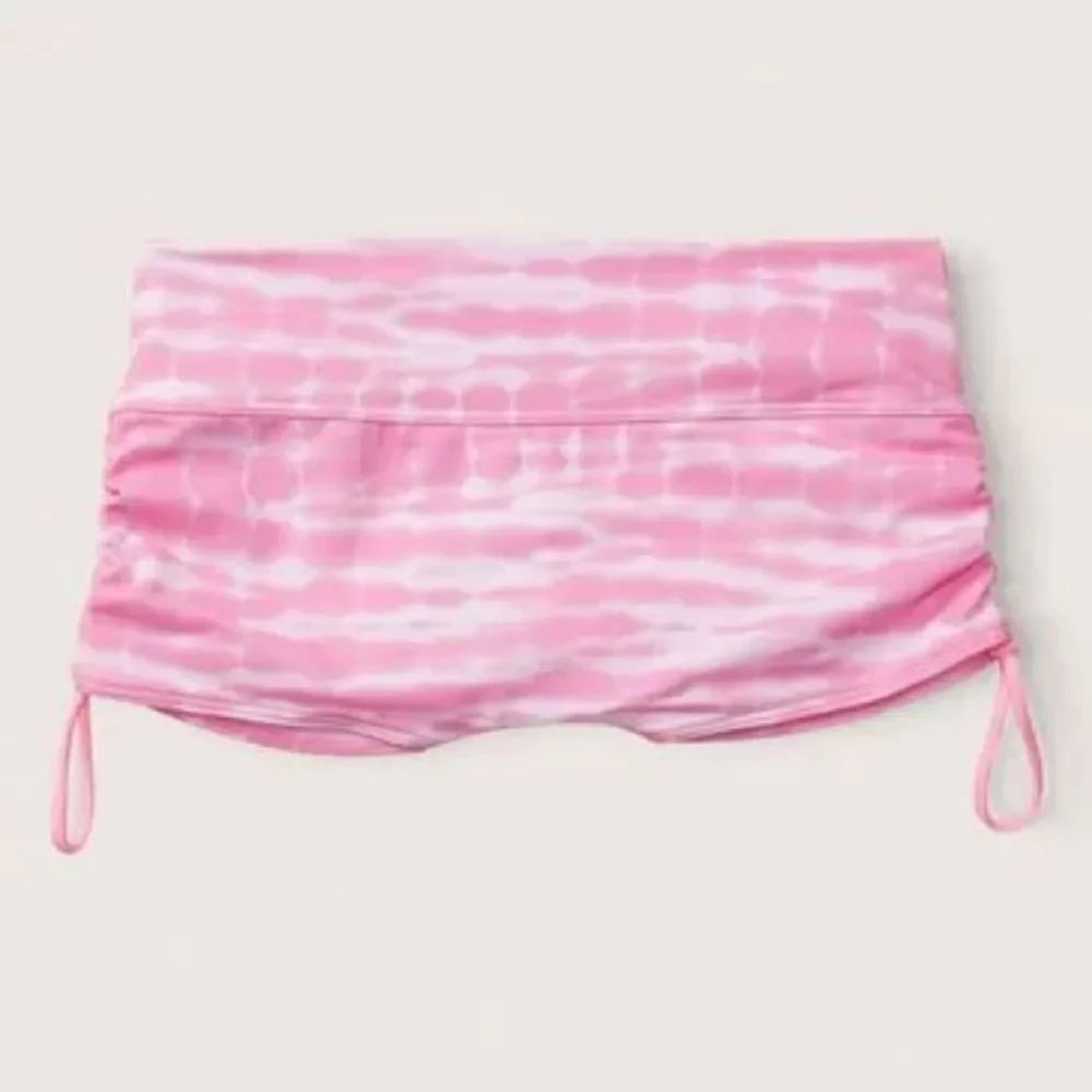 Victoria’s Secret Pink Swim Shortie Bikini Bottom Ruched sides pink tie dye L